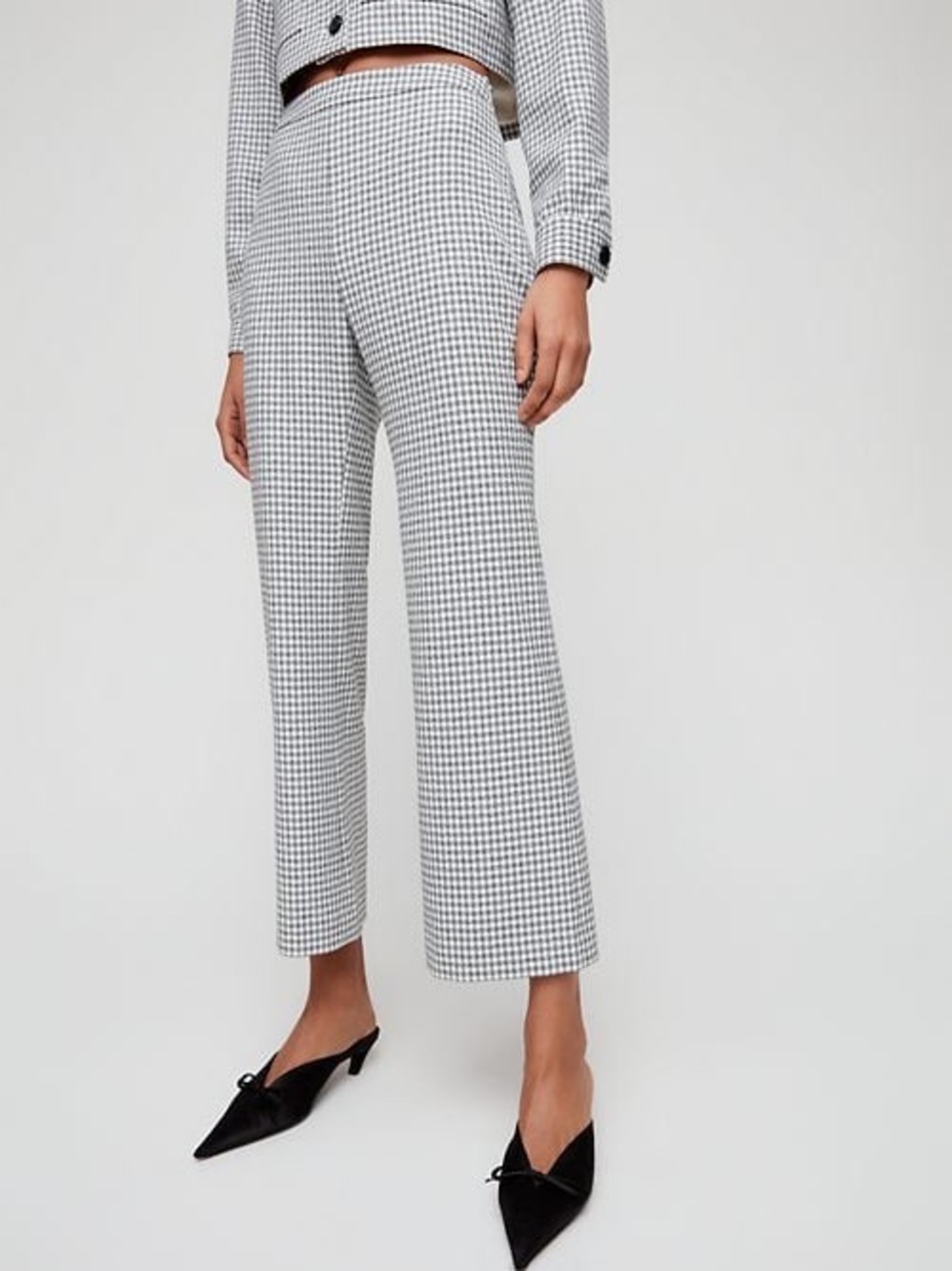 Aritzia Wilfred Genny Gingham Kick Flare Pants